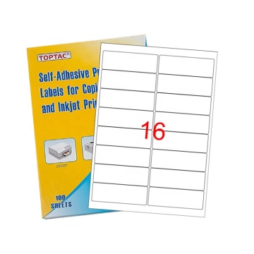 Factory Price A4 Label Sticker Paper, 16 per Sheet