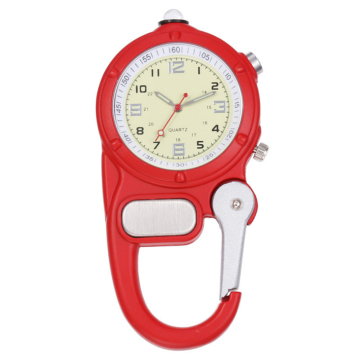 Carabiner Compass Watch: Portable Sports Climbing Stainless Steel Fob with LED Micro Light