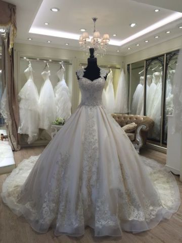 anna campbell long tail bling wedding dresses ball gown