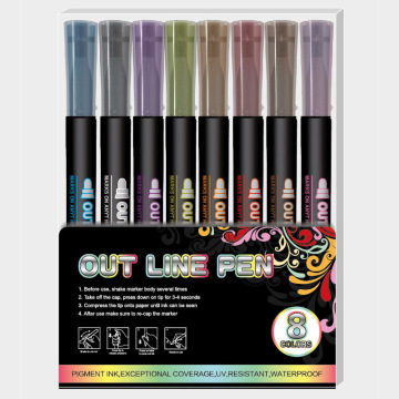 Unique Double Line Metallic Art Markers for Colors Graffiti Decor and Painting