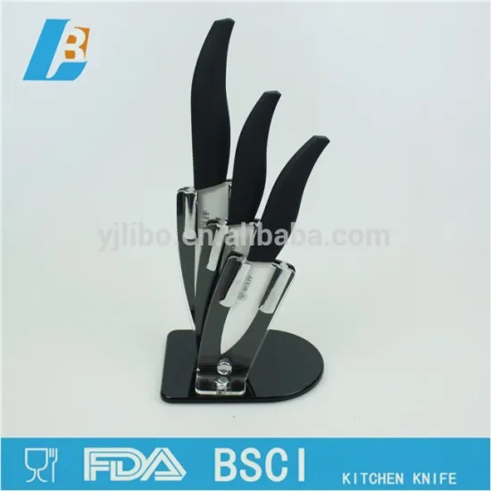 4pcs black hanlde ceramic knife set