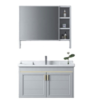 Modern Aluminum Bathroom Vanity with Mirror for Hotel Bathrooms