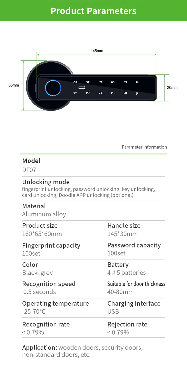 2 Finger print handle door lock