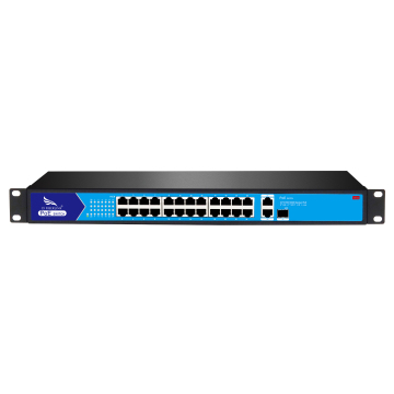 Full Gigabit 27 Port Rack-Mounted Switch with Lightning and Short Circuit Protection