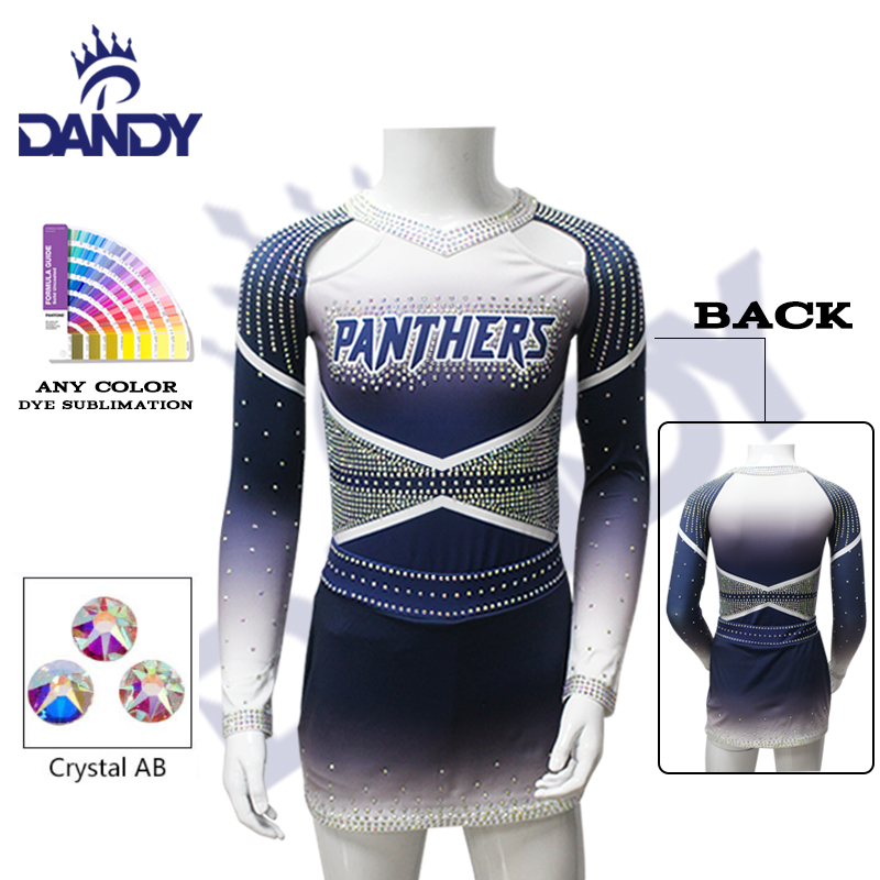 Saincheaptha dandy sublimated cailíní sexy cheerleading aonfhoirmeach cheer damhsa éadaí damhsa aonfhoirmeach