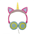 Warna kustom menyala headphone unicorn untuk anak-anak