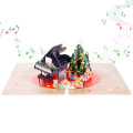 Biglietto musicale pop-up natalizio 3D per pianoforte