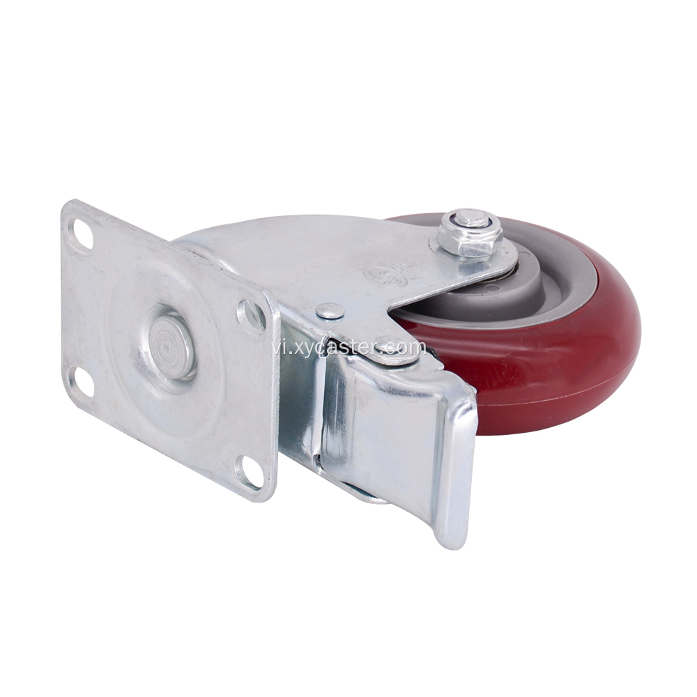 4 inch PVC Wheel Caster với phanh