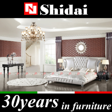 Modern soft leather bed / pictures of designer beds / princess bed LV-B9022