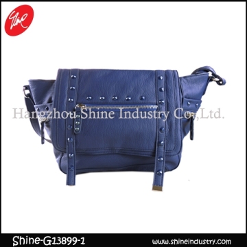 sutdded crossbody bag/zipper wing bag/top grade satchel bag