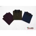 Polo de hilo mixto con cuello sólido para hombre