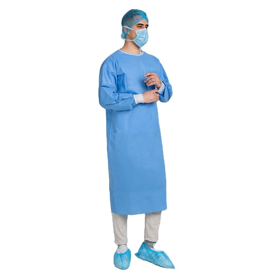 Vestido médico de proteção não tecida descartável