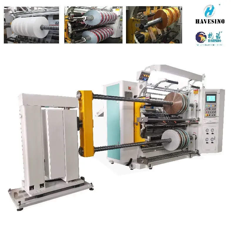 Automatic Cutting BOPP PE PVC Film Foil Paper Fabric Roll Cutter Slitter Rewinder Machine