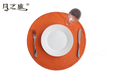 Christmas Promotional 100% PP Woven Vinyl/Straw Round Placemat