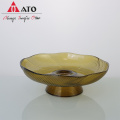Pedestal glass bowls with high footed fruit plate