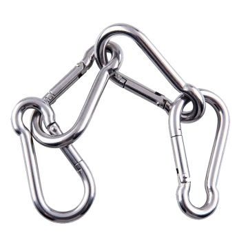 Carabiners keluli tahan karat: 4 pek cangkuk snap musim bunga 4x40mm &amp; 8x80mm - Klip tugas berat