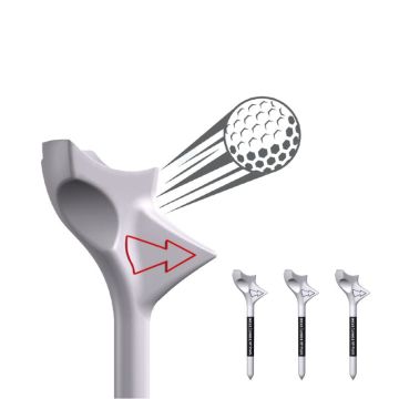 Custom 10 Degree Golf Plastic Tees - Tee Holder for Reduced Side Spin