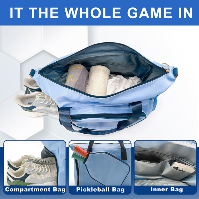 Women's nylon sports tote bag for pickleball