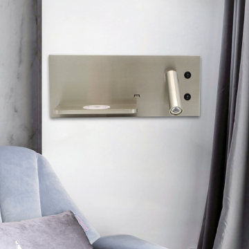Wireless Charger Reading Wall Light - 90-260V USB Back Lighting Lamp for Bedside