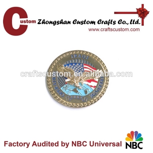 Custom gold plated fashion 3d zinc alloy challenge coin