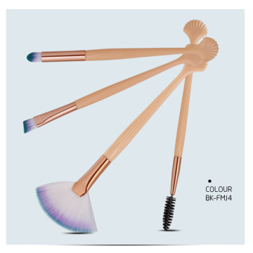 4 Piece Shell Cheap Makeup Brushes Sets