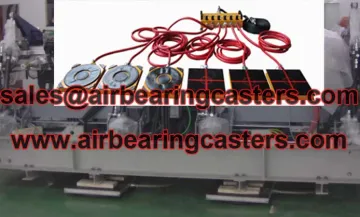 Air bearing casters also called air caster rigging systems