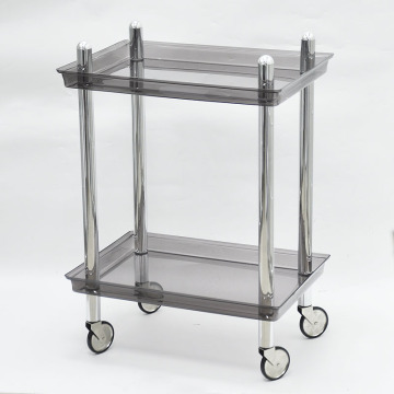 2 Tier Acrylic Tray Kitchen Food Serving Cart