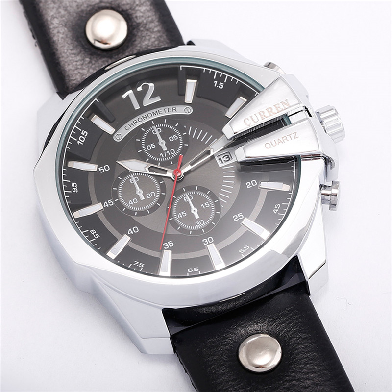 Business Classic Leather Band Men Quartz Watch 