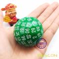 Bescon Polyhedral Dice 100 Sides Dice, D100 die, 100 Sided Cube, D100 Game Dice, 100-Sided Cube of Green Color