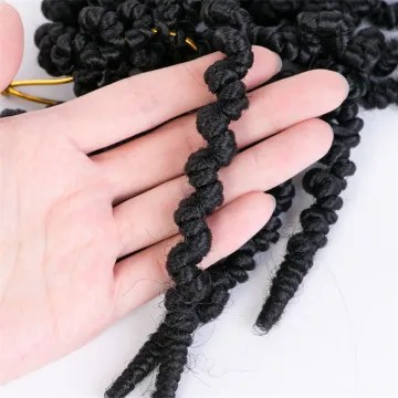 Crochet Hair 8 inch 15 Roots Synthetic Braiding Hair Extensions Ombre color Black Brown Curly Pre-twisted Braids