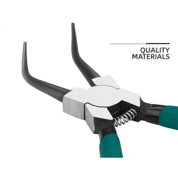 Circlip pliers spomping e hoʻopili ana i nā pliers manual