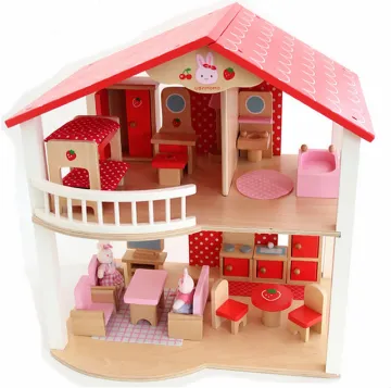 2013 HOT Wooden Doll house-Red villa.