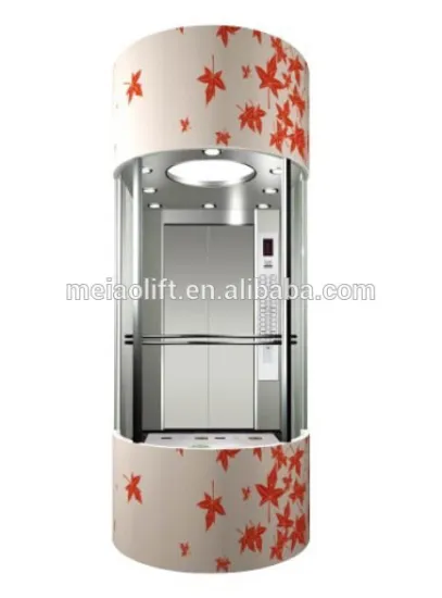 2015 new technology small machine room observation elevator with glued glass of safety clamp