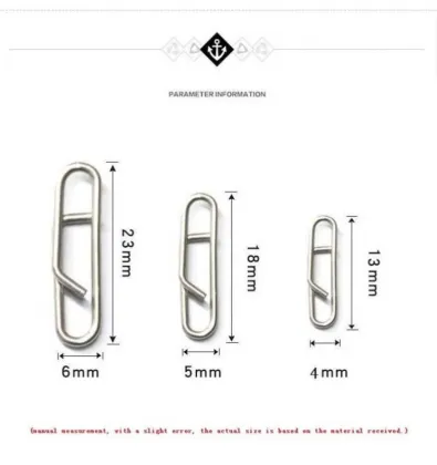 Quick Change Stainless Steel Fishing Tackle Clips and Links