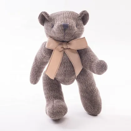 Knitted toy Handmade teddy bear Stuffed Crochet Doll