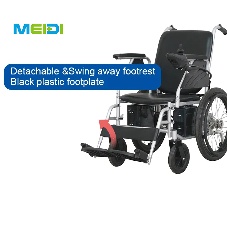 Steel Power Wheelchair With Detachable Footrests
