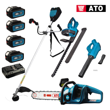 Leerlijke Ato Professional Power Tools Garden Kit: Trimmer, Chainsaw, Blower