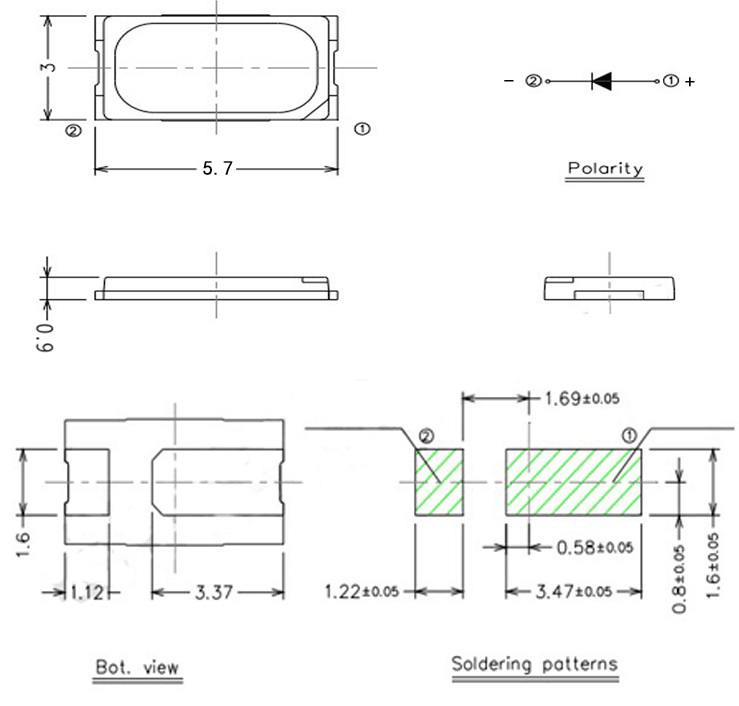 810nm led 5730 size