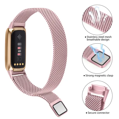 Metal Magnetic Smart Watchband for Fitbit Luxe Bracelet Replacement