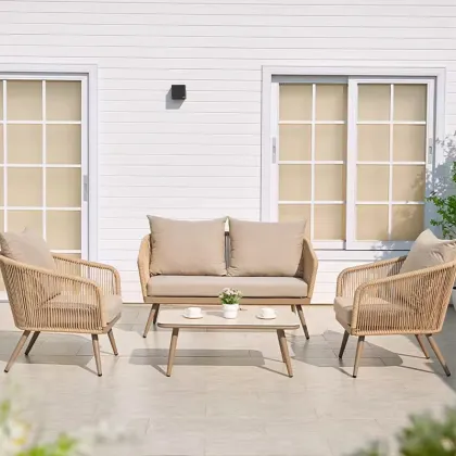 Woven Patio Furniture Set for Hotels, Apartments, and Home Offices