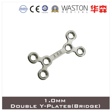1.0mm Titanium Double Y- Cranio - Maxillo - Facial Plate
