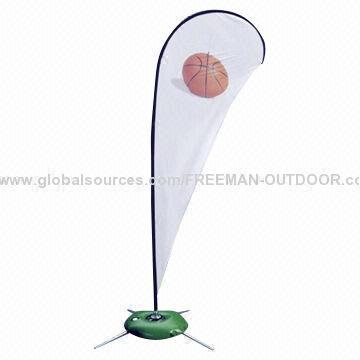 Teardrop feather banner for outdoor sport