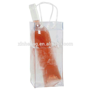 customized solid clear PVC wine cooler bag