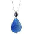 Natural Gemstone Agate Necklace with Silver Chain