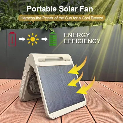 Battery Solar Fan Rechargeable Portable Camping Fan Home Rechargeable Stand Fan
