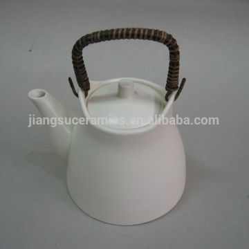 heat-resistant white color ceramic teapot antique style kettle for tea coffee