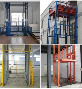Elevadores verticais fixos na parede da carga