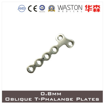 0.8mm Titanium Mini Oblique T- Phalange Plate