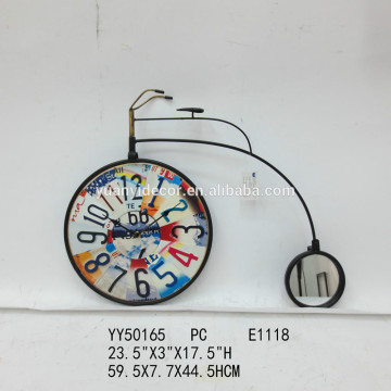 metal bike clock for wall decoration