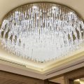 Lámpara de techo de cristal blanco con pilar lobbly del hotel